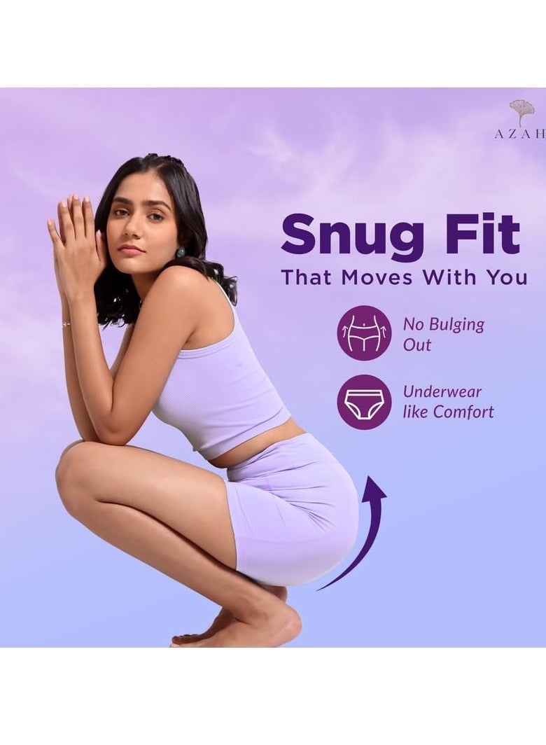 عزة أزة سروال داخلي للبنات [عبوة من 6] | اللباس الداخلي المتاح للنساء التدفق الثقيل | دليل على التسرب | حماية لمدة 12 ساعة | تغطية فائقة الامتصاص 360 درجة | سراويل الأمومة الخالية من الطفح الجلدي بعد الولادة - Image 3