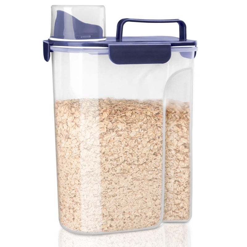 Komzon Rice Container, Airtight Rice Storage Container 10lb, Cereal Containers Storage, BPA Free Food Dispenser with Pouring Spout Handle for Flour Pasta Grain, Pet Dog Cat Bird Food Storage Container - Image 1