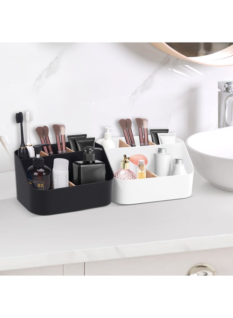 SYOSI Electric Toothbrush Holder for Bathroom, Black Toothbrush and Toothpaste Organizer with Dividers, Countertop Storage Stand for Vanity, Office Sink, Space-Saving Bathroom Accessories (Black) - Image 3