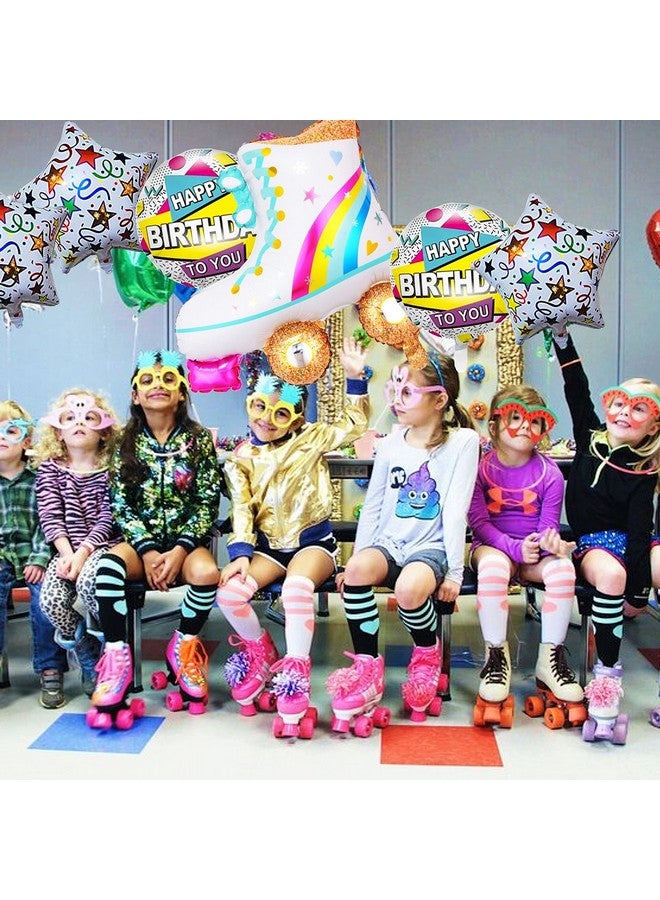 TOYXE Roller Skate Radio boombox Retro Party Hip Hop Theme Foil Balloon Set of 10 Pcs - Image 4