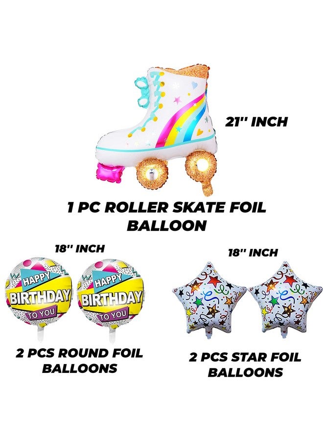 TOYXE Roller Skate Radio boombox Retro Party Hip Hop Theme Foil Balloon Set of 10 Pcs - Image 3