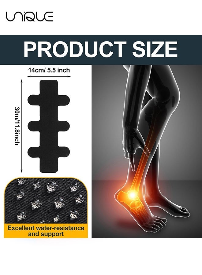 Unique 4 Pcs Kinesiology Tape for Achilles Tendon - Achilles Tendonitis Relief Athletic Tape - Achilles Tendon Support - Waterproof & Elastic - Breathable Hypoallergenic Latex-Free Tape - for Sprained Ankle Relief Muscle Support Foot Pain Athletic Sport  - Image 2
