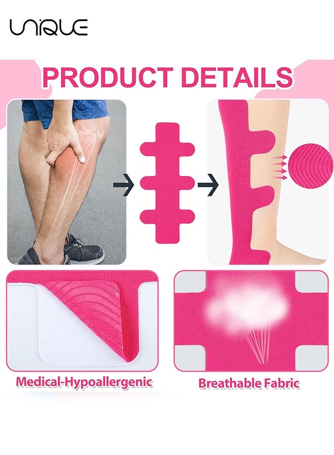 Unique 4 Pcs Kinesiology Tape for Achilles Tendon - Achilles Tendonitis Relief Athletic Tape - Achilles Tendon Support - Waterproof & Elastic - Breathable Hypoallergenic Latex-Free Tape - for Sprained Ankle Relief Muscle Support Foot Pain Athletic Sport  - Image 5