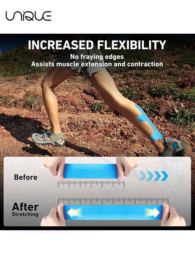 Unique 4 Pcs Kinesiology Tape for Achilles Tendon - Achilles Tendonitis Relief Athletic Tape - Achilles Tendon Support - Waterproof & Elastic - Breathable Hypoallergenic Latex-Free Tape - for Sprained Ankle Relief Muscle Support Foot Pain Athletic Sport  - Image 4