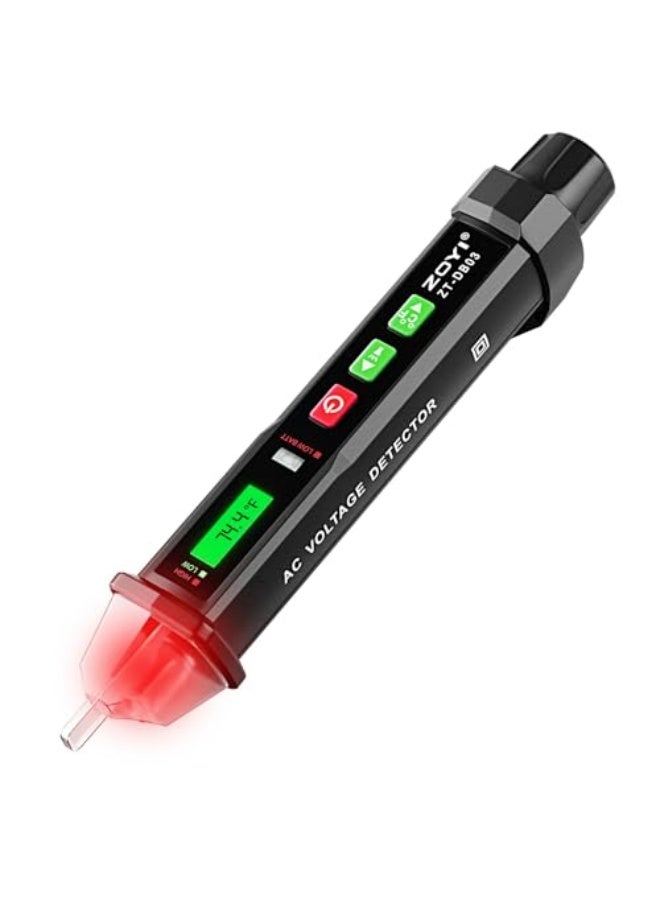 Voltage Tester, 2024 Professional Electrical Tester with LED Light, Non Contact Voltage Tester with Temperature Display, Battery-Operated Electric Tester Pen, AC 12V/70V-1000V, Batteries not included - Image 1