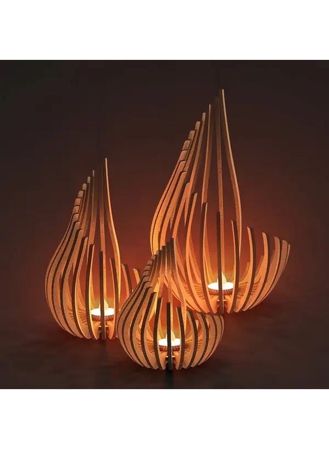 Modern Candle Holder Small Artificial Wood Table Centerpiece Wedding Party Decor - Image 2