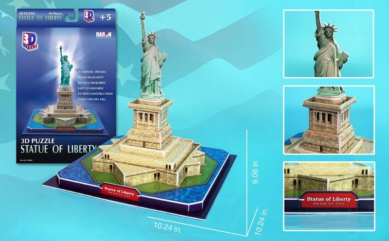 Daron Statue of Liberty 3D Puzzle, 39-Piece - Image 2