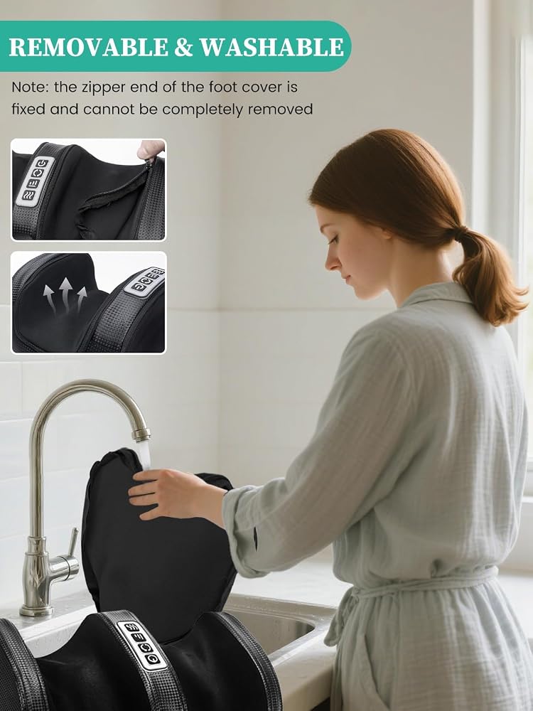 Deciniee Electric Foot Massagers for Pain and Circulation, Circulation Booster for Feet and Legs, Shiatsu Foot Massager with Heat, Calf Massager with Massage Rollers, Gifts for Women and Men, Black - Image 3