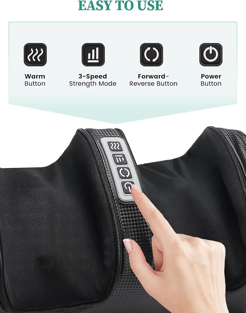 Deciniee Electric Foot Massagers for Pain and Circulation, Circulation Booster for Feet and Legs, Shiatsu Foot Massager with Heat, Calf Massager with Massage Rollers, Gifts for Women and Men, Black - Image 4