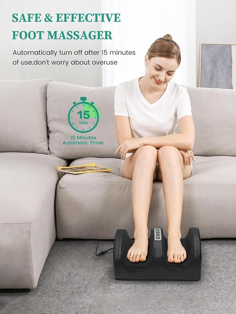 Deciniee Electric Foot Massagers for Pain and Circulation, Circulation Booster for Feet and Legs, Shiatsu Foot Massager with Heat, Calf Massager with Massage Rollers, Gifts for Women and Men, Black - Image 2
