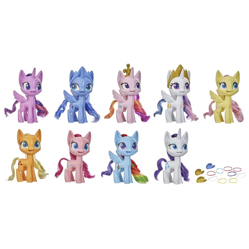 My Little Pony Mega Friendship Collection Set of 9 Toy Pony 12.5-cm Figures with Brushable Hair, Comb and 15 Accessories - Image 1