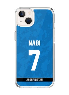 Classic Clear Case for iPhone 15 , Hybrid Soft Case Transparent Cover - Player Name - Mohammad Nabi, Jersey Number- 7