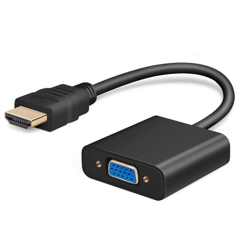 CLUSPEX HDMI to VGA Adapter Cable 1080P for Projector, Computer, Laptop, TV, Projectors & TV (Black) - Image 1