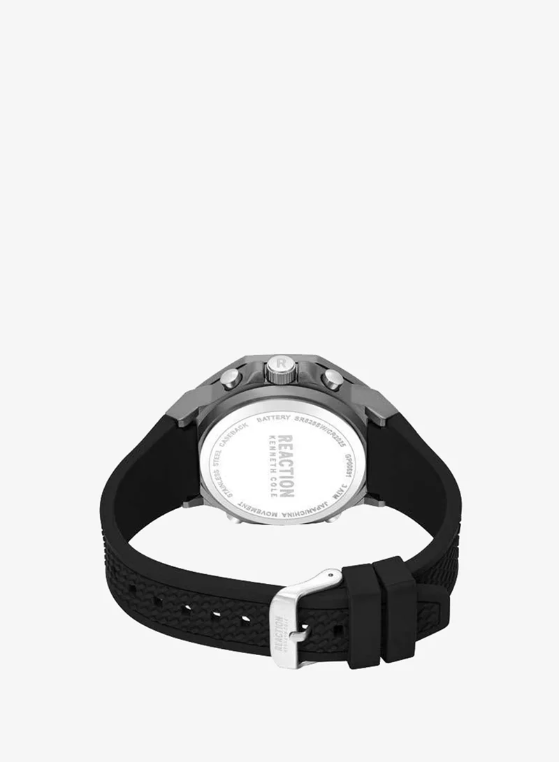 Kenneth Cole Reaction black Black Dial Black Silicone Strap Analog-digital Watch for Men, 46mm for Men | Best Price UAE
