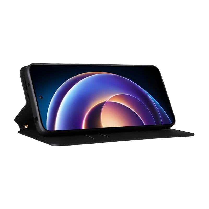 MS غطاء MagSafe بTPU لـ Redmi 12 مع مغناطيسي وغطاء قابل للطي مع حامل بطاقات مع حامل قائم باللون بنفسجي بوظيفة حامل من مادة TPU باللون الأحمر باللون البنفسجي - Image 5