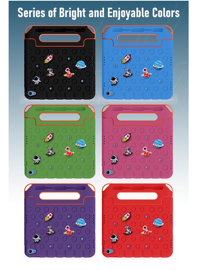 Moxedo - Moxedo Rugged Protective EVA Silicone Kids Case Cover, Shockproof DIY 3D Cartoon Pattern with Pencil Holder, Stand and Handle Grip Compatible for Apple iPad 2022 (10th Gen) 10.9 inch – Blackj - Image 1
