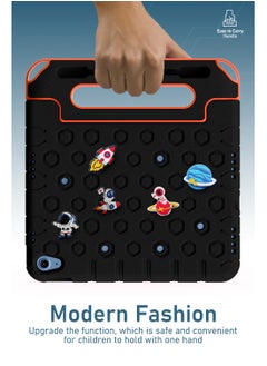 Moxedo Moxedo Rugged Protective EVA Silicone Kids Case Cover, Shockproof DIY 3D Cartoon Pattern with Pencil Holder, Stand and Handle Grip Compatible for Apple iPad 2022 (10th Gen) 10.9 inch – Blackj  - Image 5