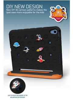 Moxedo Moxedo Rugged Protective EVA Silicone Kids Case Cover, Shockproof DIY 3D Cartoon Pattern with Pencil Holder, Stand and Handle Grip Compatible for Apple iPad 2022 (10th Gen) 10.9 inch – Blackj  - Image 2