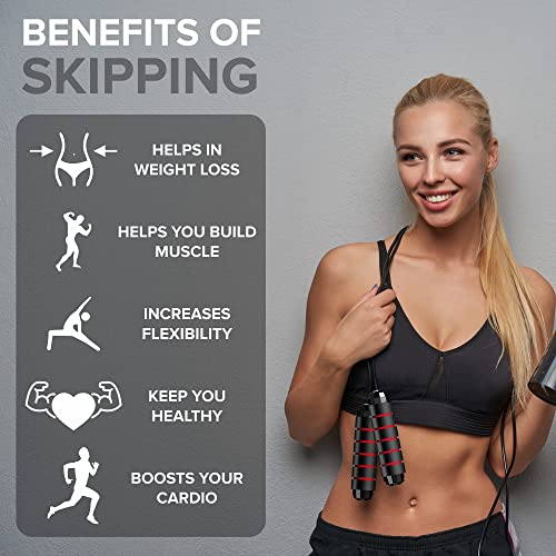 ELKO Polyvinyl Chloride Tangle Free Jump/Skipping Rope for Men, Women & Children for Exercise Workout & Weight Loss - Image 2