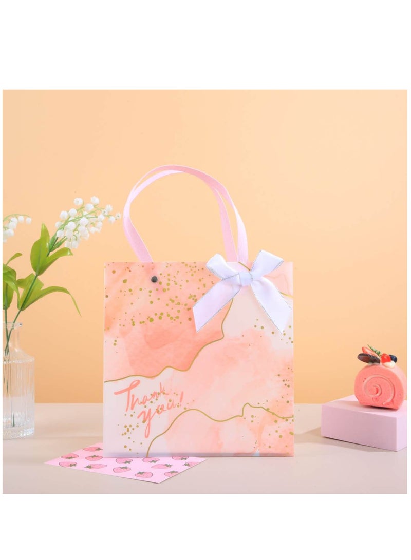 8 Pieces Frosted PP  Flower Gift Bags Luxury Ramadan Eid Gift Bags Gold Stamped Handbags 21.5×10×22cm - Image 2