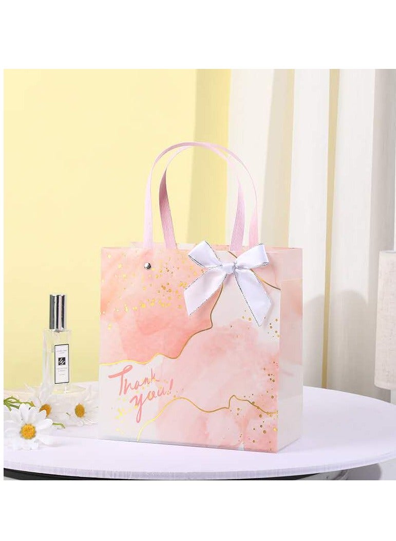 8 Pieces Frosted PP  Flower Gift Bags Luxury Ramadan Eid Gift Bags Gold Stamped Handbags 21.5×10×22cm - Image 3