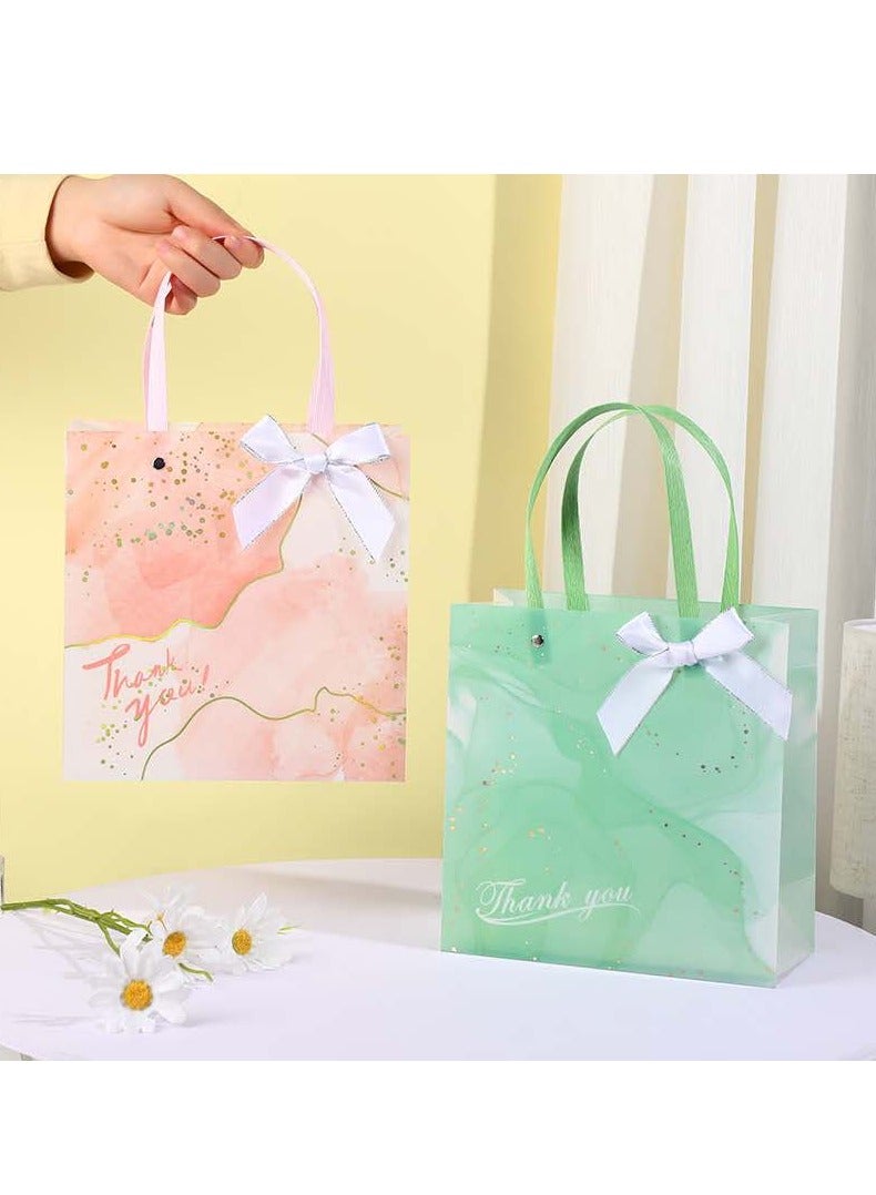8 Pieces Frosted PP  Flower Gift Bags Luxury Ramadan Eid Gift Bags Gold Stamped Handbags 21.5×10×22cm - Image 4