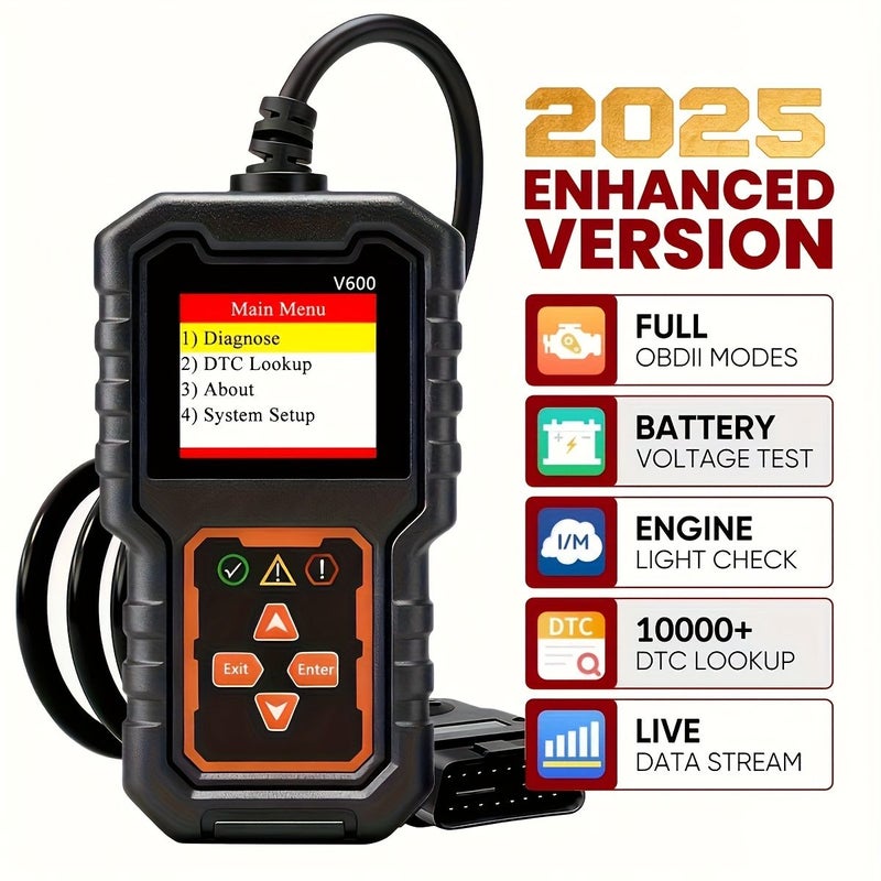 OBD2 Scanner Car Diagnostic Tool CAN Fault Code Reset Black - Image 1