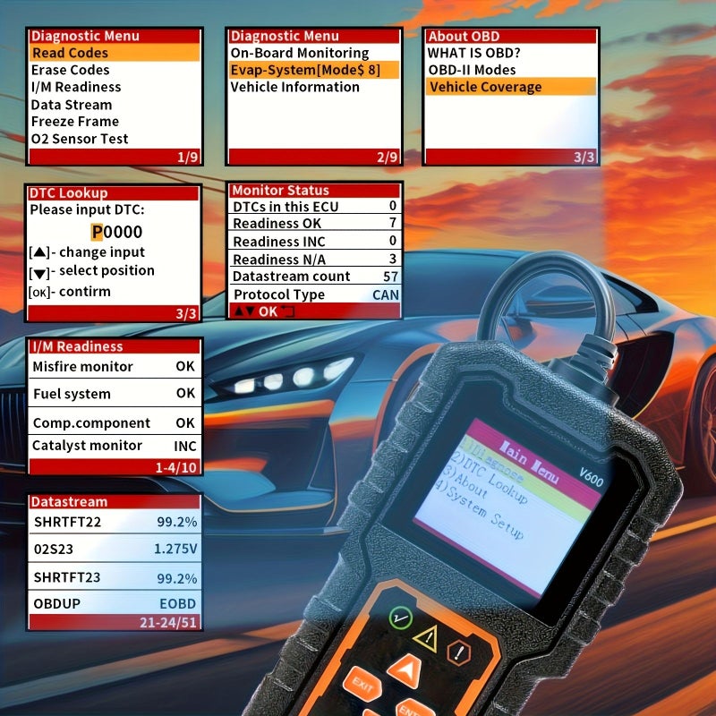 OBD2 Scanner Car Diagnostic Tool CAN Fault Code Reset Black - Image 5