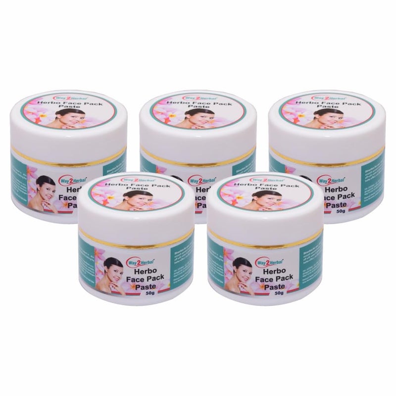 Way2Herbal Herbo Face Pack Paste 50g 50 Gram Pack of 5 - Image 1