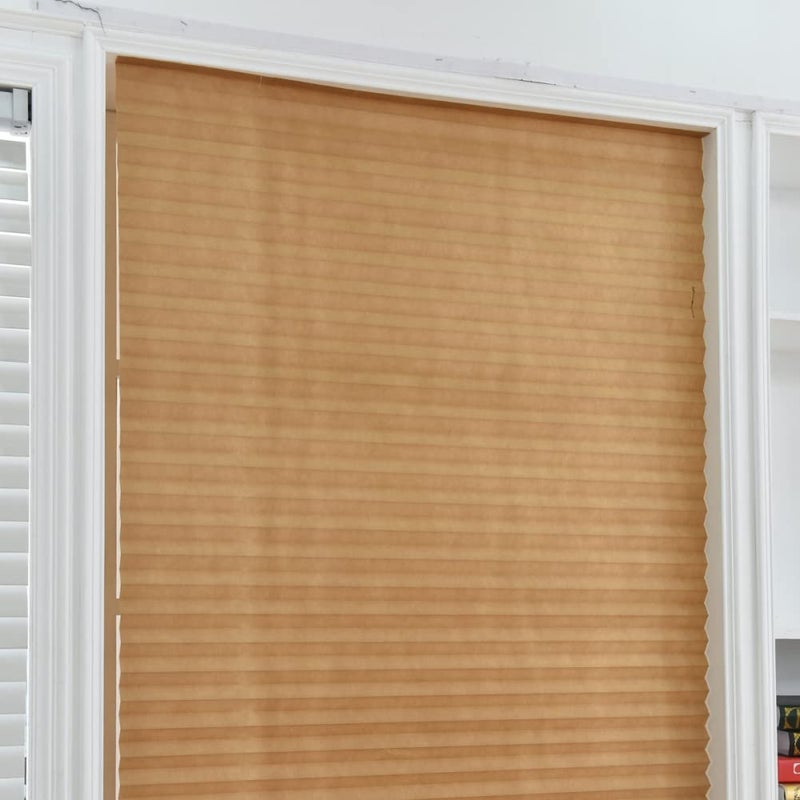 JstDoit Temporary Blinds  Vertical Pleated Blinds No Drilling Self Adhesive Blinds Easy to Install Fits Blinds Window Roller for Bathroom Kitchen Living Room Office Window (Brown  60 * 150cm) - Image 3