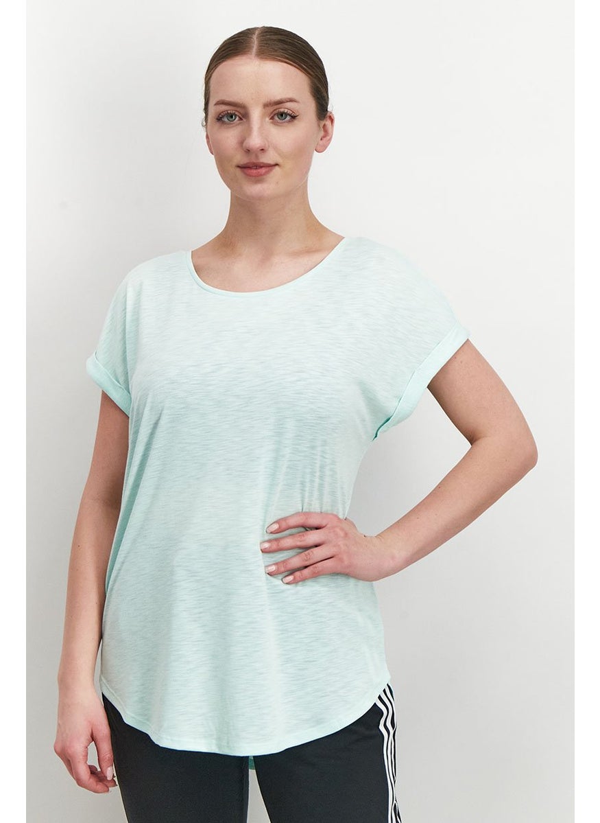 Women Comfort Fit Scoop Neck Short Sleeve Top, Turquoise - pzsku/Z041E5215309E559E4BD5Z/45/_/1732780786/da362361-c024-4aaa-8b17-0a42e3939922