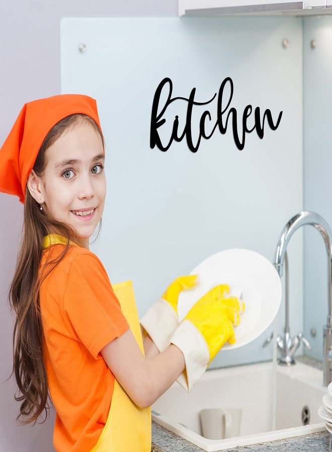 Maxdot Kitchen Metal Cutout Sign Word Wall Decor Farmhouse Kitchen Metal Word Wall Art Sign for Home Dining Room Restaurant,15.7 x 6.7 Inch (Black) - Image 4