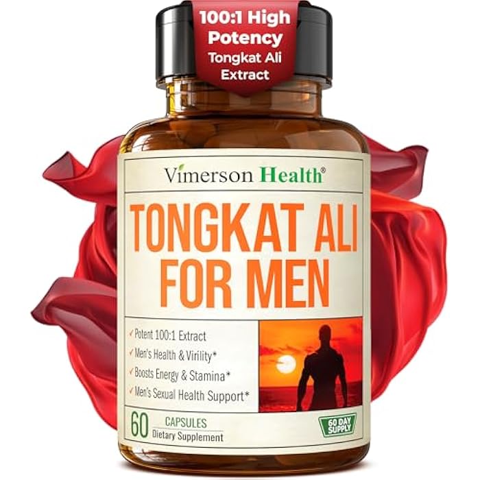Vimerson Health Longjack Tongat-Ali for Men 100:1 Extract – Testosterone Supplement for Men w/Tongkat Ali – Male Enhancing Supplement for Energy, Strength & Muscle Builder Support - Image 1