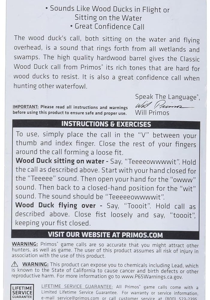 PRIMOS Classic Wood Duck Call - High Quality Hardwood Barrel for Hunting - Image 3