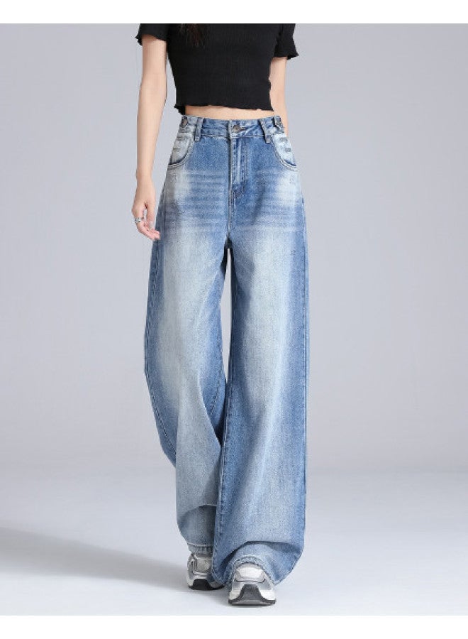 EPTISON American High Street Women's Jeans - Summer 2025 Loose Fit Versatile Slimming Washed Distressed Flared Wide-leg Trousers - Image 1