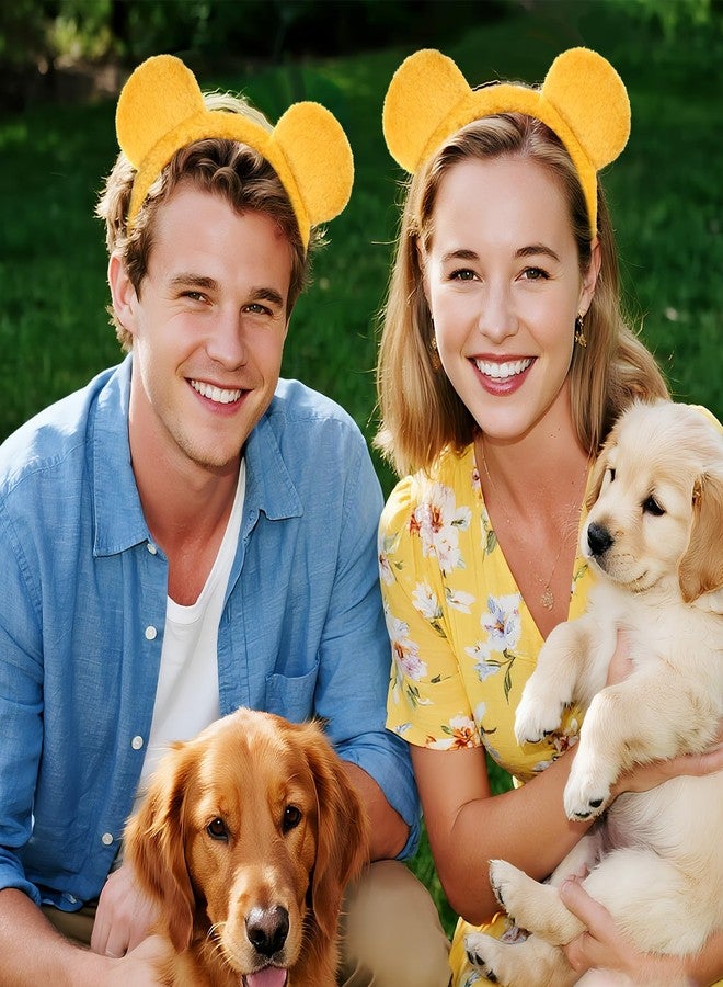 Bskifnn Yellow Bear Costume Bear Ears Headband Chipmunks Halloween Costumes Accessory for Animals Cosplay Makeup Face Washing - Image 4