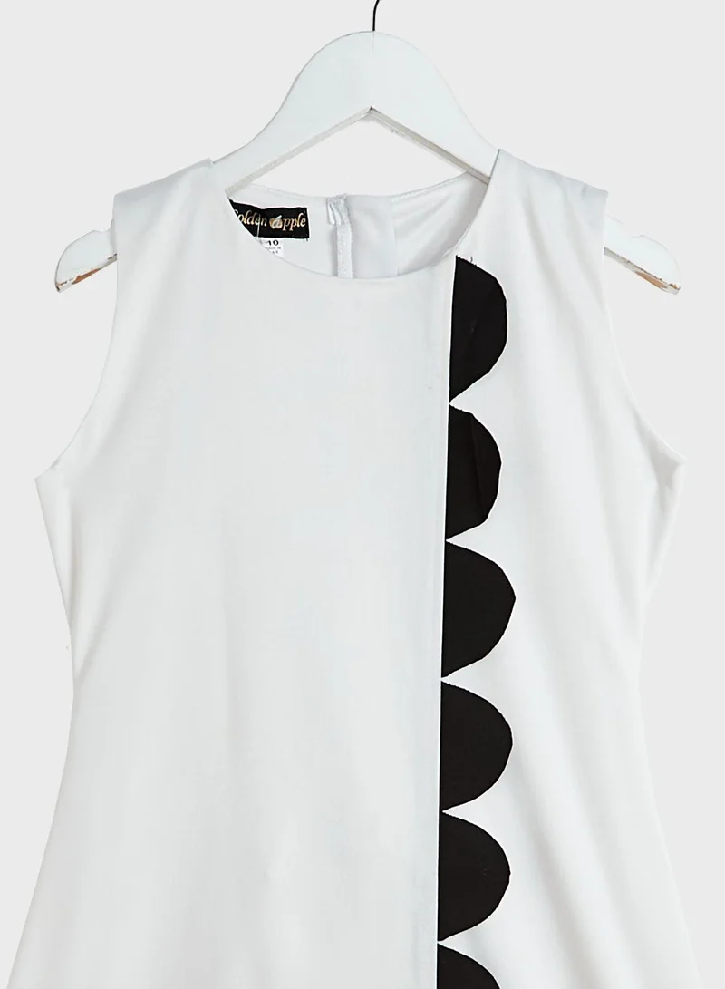 Little Golden Apple A-Line Scalloped Dress