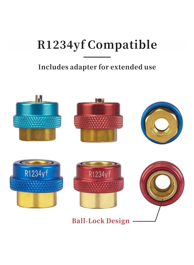 MVAQKLM أداة إزالة قلب الصمام لمركبات التبريد R134A و R1234YF؛ طقم أدوات لفك وتركيب قلوب صمامات أنظمة تكييف الهواء (AC) المتوافقة مع R134a و R1234yf و R22؛ طقم أدوات سريعة لفك وتركيب قلوب صمامات الضغط العالي والمنخفض، مخصص للاستخدام مع وصلات قلوب الصمامات القياسية ووصلات JRA. - Image 4
