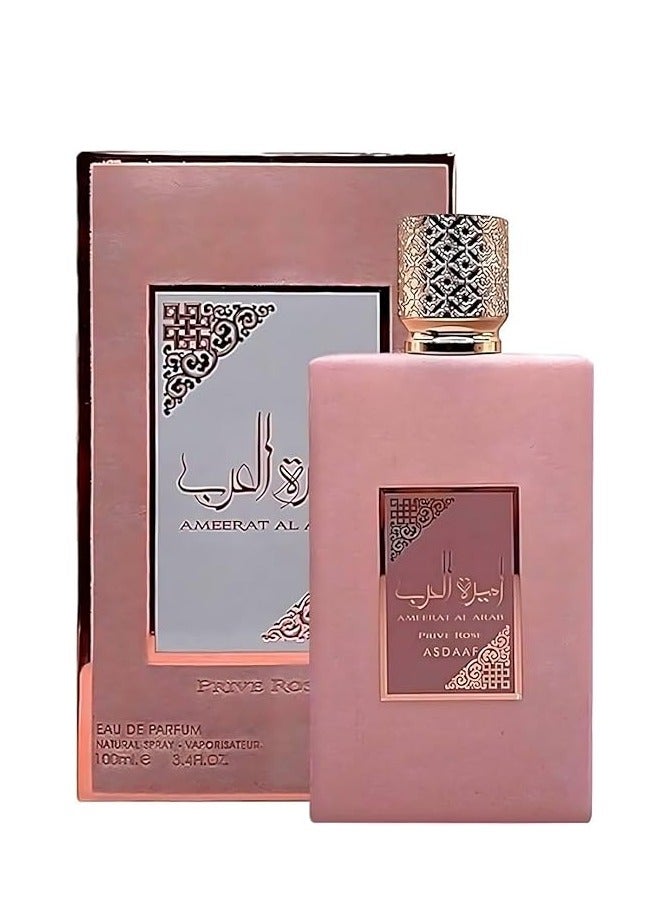 Lattafa AMEERAT AL ARAB, LATAFA PERFUMES FOR WOMEN | PRIVE ROSE 100 ML | LONG LASTING ROSE MUSK PERFUME FOR WOMEN - Image 1