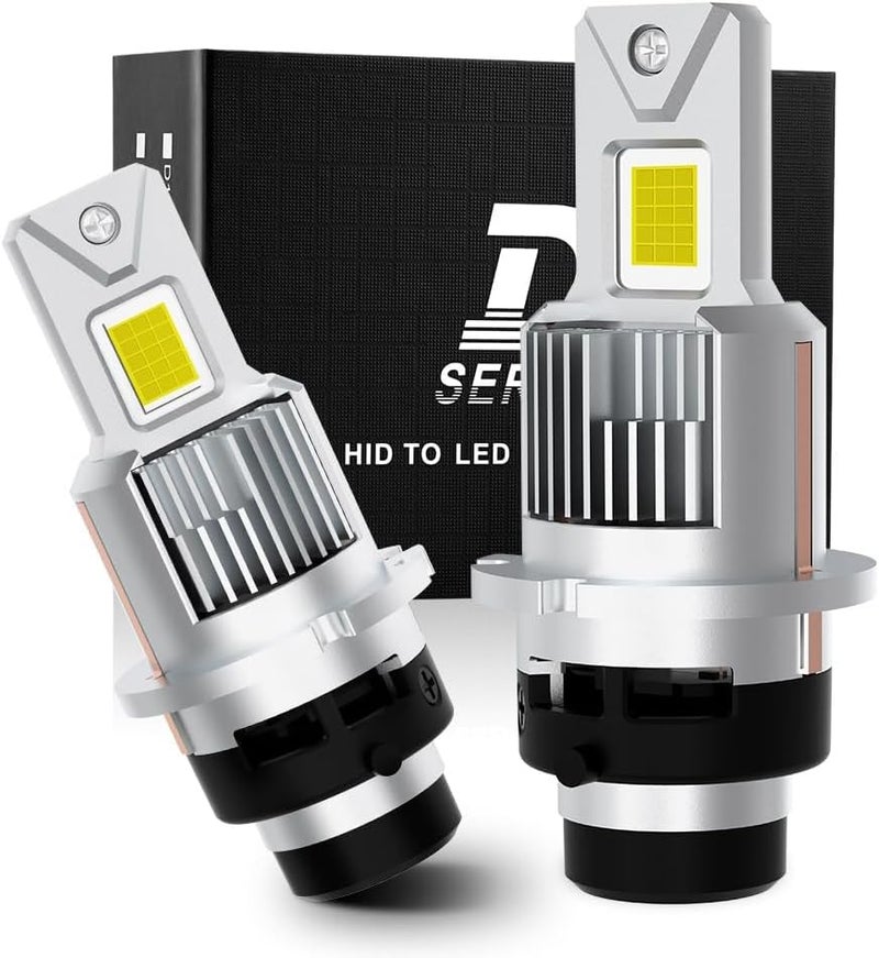 NOVCAPAR D1R D1S LED Bulb,120W High Power,24000LM +600% Brightness,6500K Cool White,High and Low Beam,Plug and Play,D1S LED Bulbs Canbus Error Free,Fog Light Bulbs - Image 1