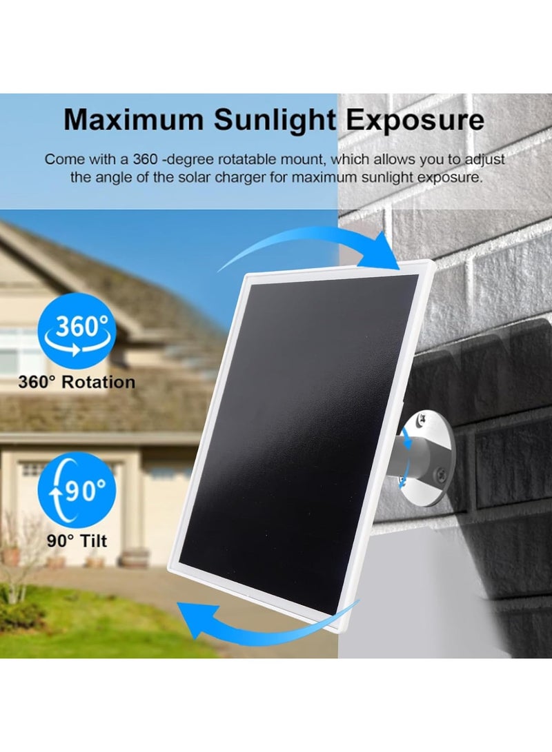 Solar Panel Charger for Ring Camera, Camcorder Solar Charger Compatible with Ring Stick Up Cam Battery, Stick Up Cam Pro Battery, Spotlight Cam Plus Battery, Spotlight Cam Pro Battery, 6W, 2 Pack - Image 4