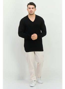 French Connection Men V-Neck Knitted Sweater, Black  - Image 4