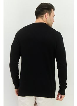 French Connection Men V-Neck Knitted Sweater, Black  - Image 3