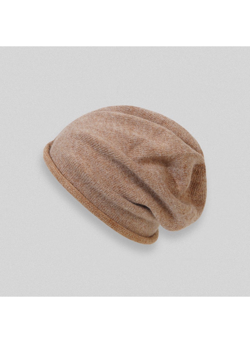 Generic - Cold Hat Autumn and Winter Solid Color Curled Heap Hat Mens and Womens Korean-style All-match Knitted Hat Rabbit Velvet Warm Cyber Celebrant Wool Hat Sky Blue - Image 1