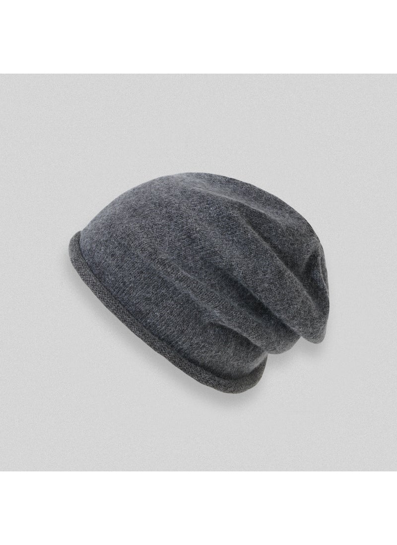 Generic - Cold Hat Autumn and Winter Solid Color Curled Heap Hat Mens and Womens Korean-style All-match Knitted Hat Rabbit Velvet Warm Cyber Celebrant Wool Hat Sky Blue - Image 1
