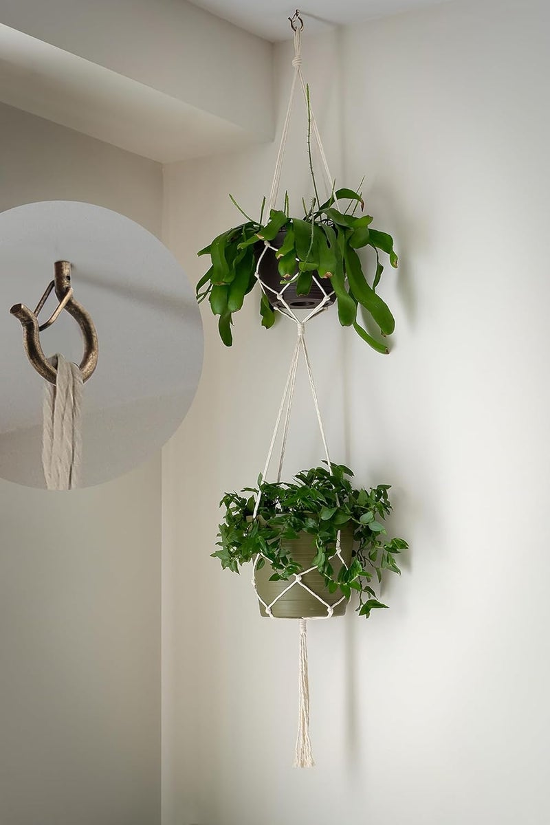 20 قطعة خطافات Q-Hanger للأضواء الخيطية والنباتات، خطافات كوب برونزية 2.2 بوصة لولبية في خطافات سقف على شكل عين، للتثبيت على الجدران والأسقف - Image 3