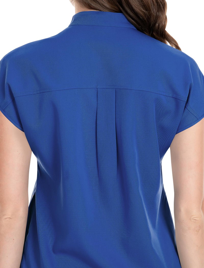 niaahinn Scrubs Set for Women Nurse Uniform Jogger Suit Stretch Top & Pants with Multi Pocket for Nurse Esthetician Workwear (Royal Blue, Small) - Image 5