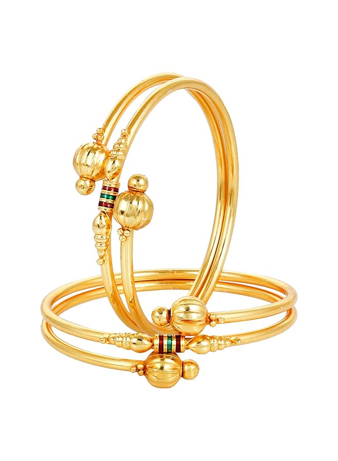 YouBella Stylish Traditional Jewelery Gold Plated Bangle Set For Women - Image 4