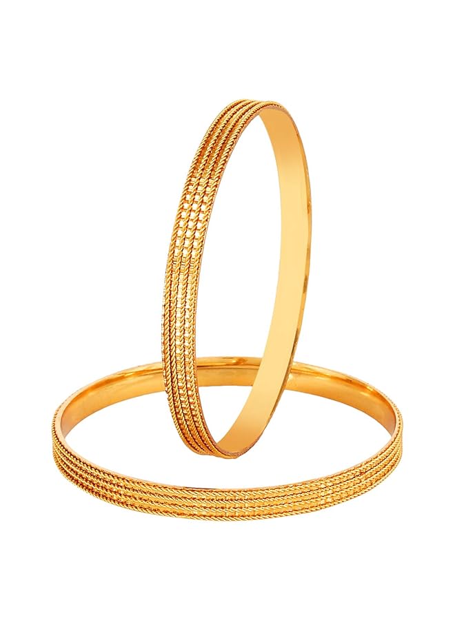 YouBella Stylish Traditional Jewelery Gold Plated Bangle Set For Women - Image 2