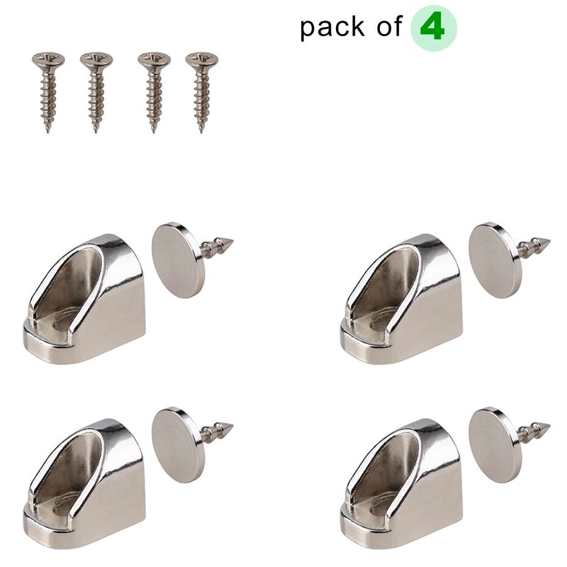 Keenkee 4 Set Magnetic Cabinet Door Catches Hardware Fittings With Neodymium Magnets For Furniture Door Stoppers Closer Latch Nickel Color Free Wood Screws - Image 3